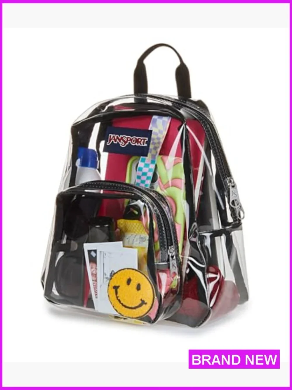 Clear Mini Backpack 10L Lightweight Stadium Approved Front Pocket Adjustable